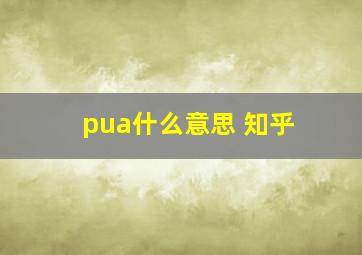 pua什么意思 知乎